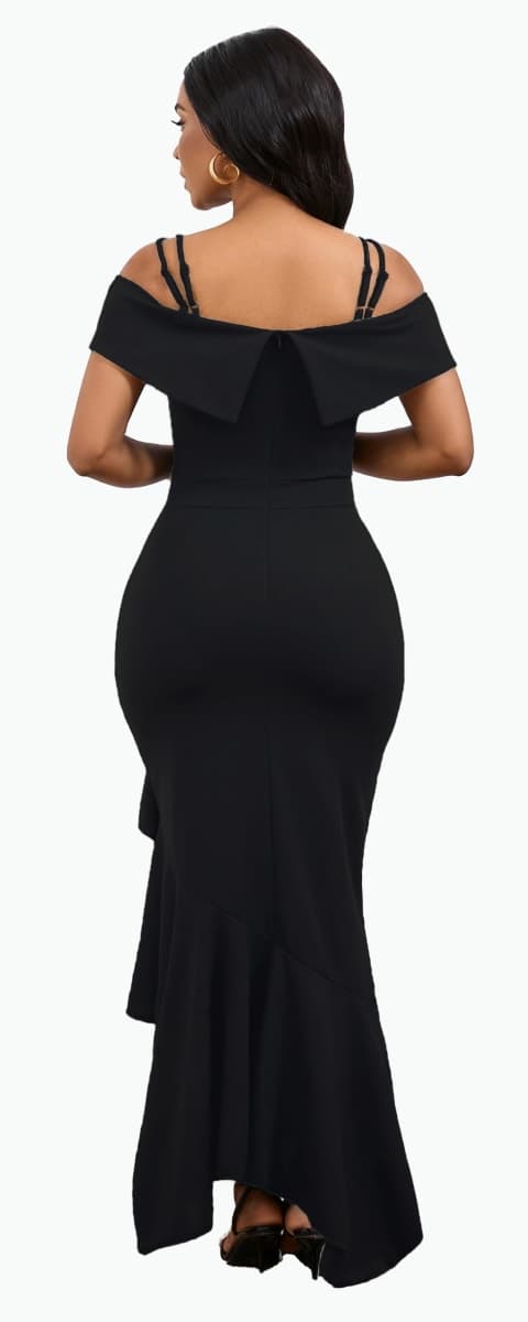 FairyLove Women's One Shoulder Sleeveless Formal Ruched Bodycon Fashion Dress Belted Cocktail Dresses, 64black, Small thumbnail 4