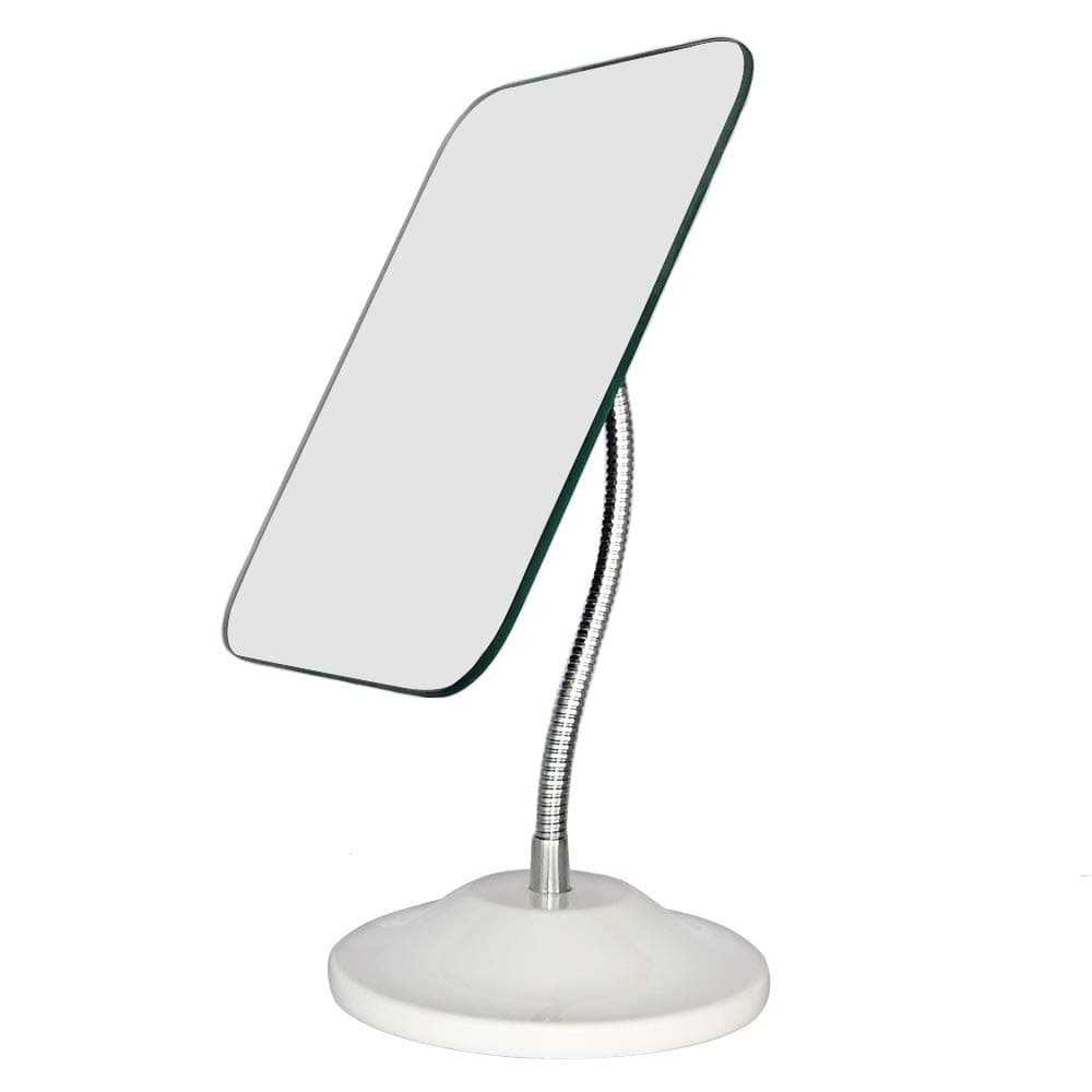 YEAKE Adjustable Flexible Gooseneck Makeup Mirror,360°Rotation Folding Portable Desk Vanity Mirror with Stand Shower Shaving Cosmetic Table Mirror Square — image 1
