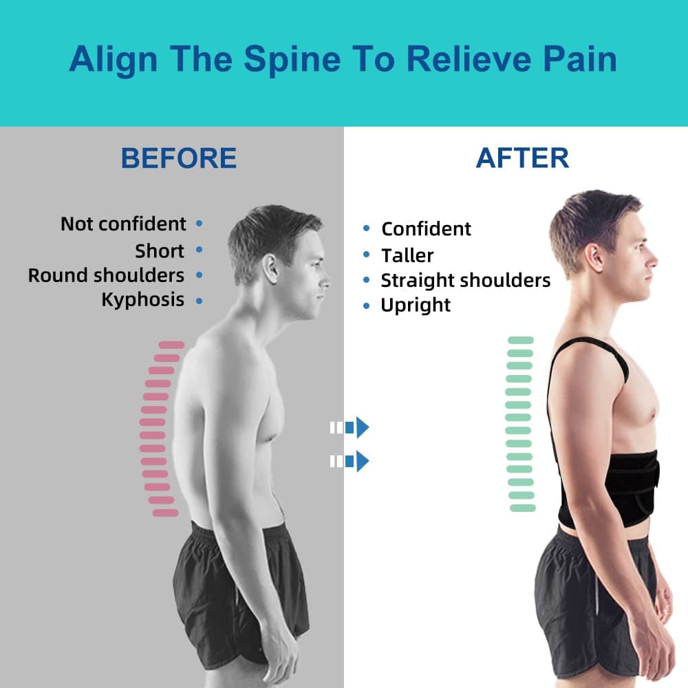 KLEUET Posture Corrector for Men and Women,Adjustable Back Brace for Upper and Lower Back Pain Relief - Improve and Neck,Shoulder,Back Relieve XXL(42"-48") thumbnail 4