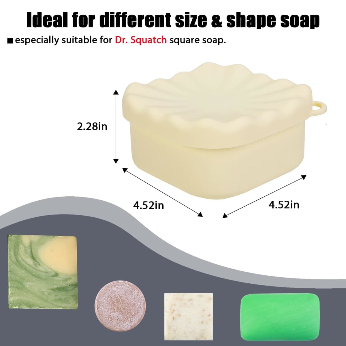 Square Travel Soap Case, Bar Soap Holder for Dr Squatch, Silicone Soap Case thumbnail 3