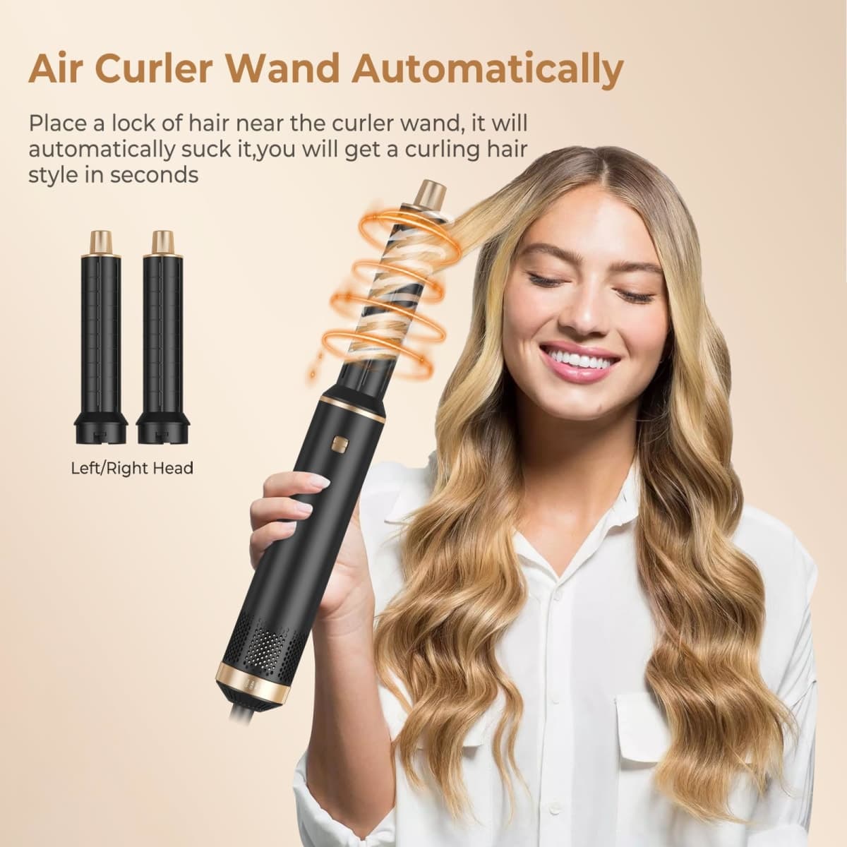 Blow Dryer Brush 5 in 1, Negative Ion Hair Dryer Brush Set Upgrade Hot Air Brush Air Styler Curling Wrap Air Curler, Curling Iron Hair Styling Tools As A Gift for Straight/Curl/Drying/Smoothing thumbnail 3