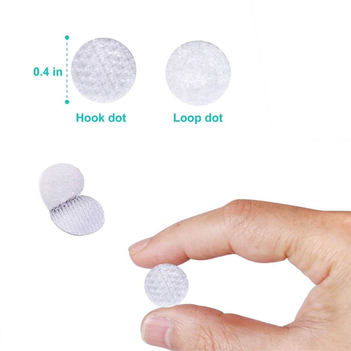 Self Adhesive Dots,1500pcs(750 Pairs) Strong Adhesive 0.39 inch Diameter Sticky Back Hook Nylon, Loop Dots with Waterproof Sticky Glue Tapes, Suitable for Classroom, Office, Home thumbnail 2