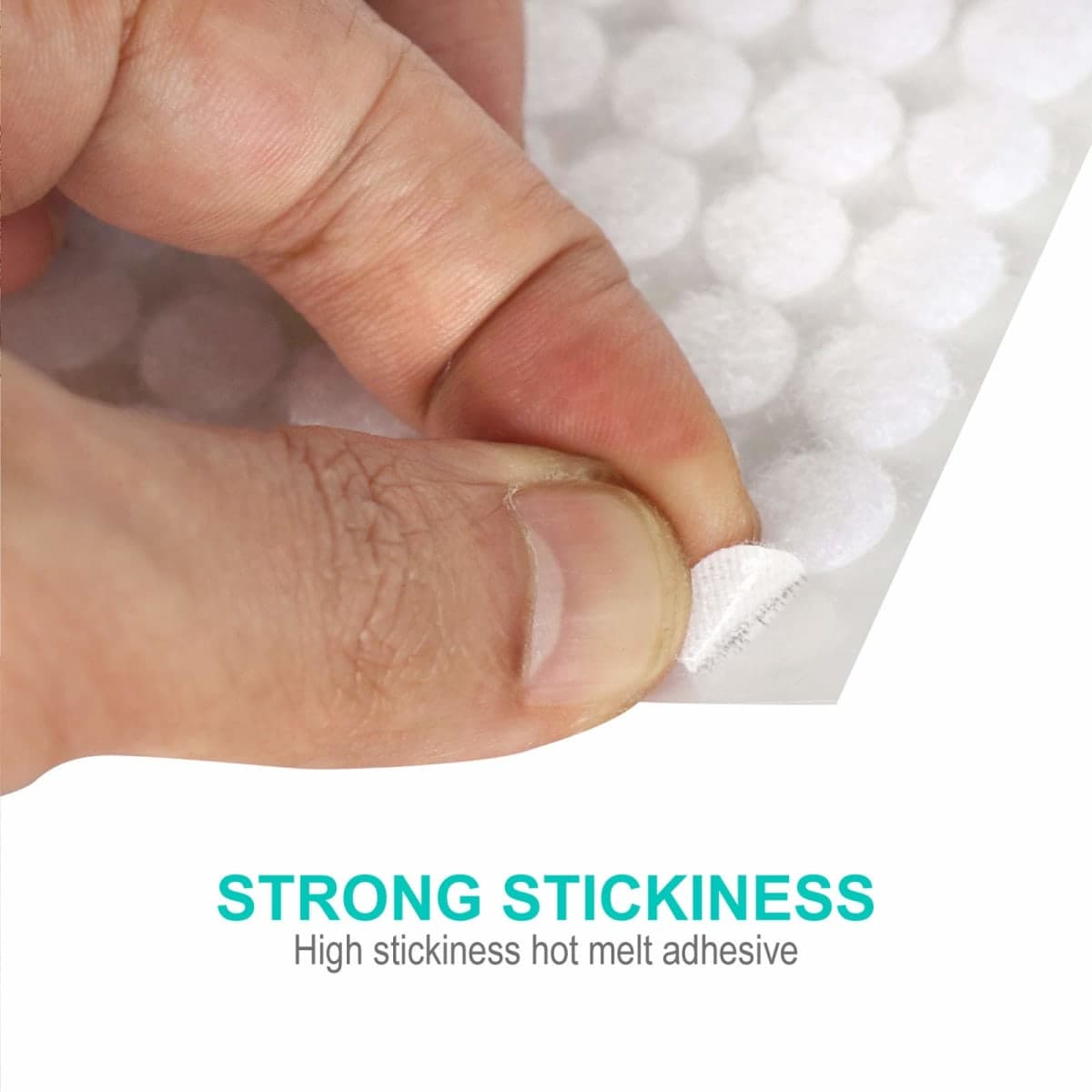 Self Adhesive Dots,1500pcs(750 Pairs) Strong Adhesive 0.39 inch Diameter Sticky Back Hook Nylon, Loop Dots with Waterproof Sticky Glue Tapes, Suitable for Classroom, Office, Home thumbnail 3