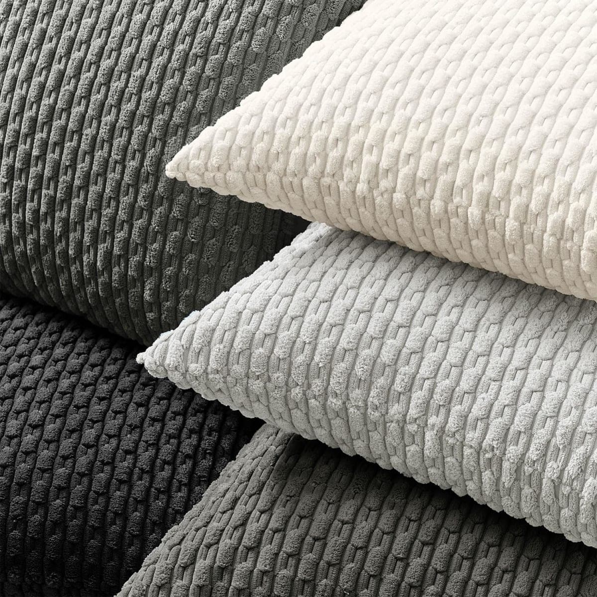 Kevin Textile Soft Corduroy 14"x36" Lumbar Pillow Cover 1 Pack, Black thumbnail 4