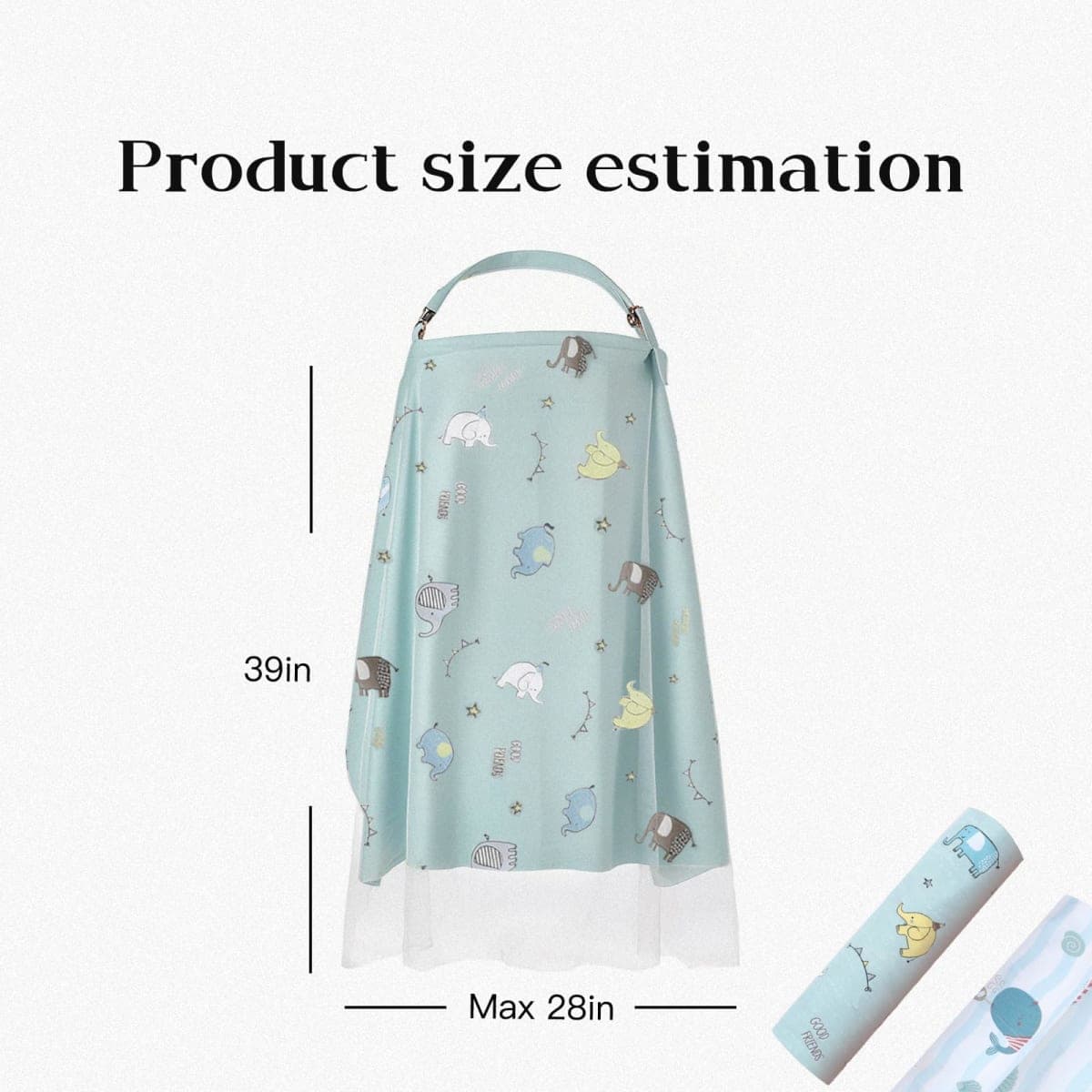 100% Cotton Nursing Cover with Support Ring & Mesh Layer, Breathable Nursing Cover Up for Breastfeeding, Adjustable Arch Neckline Breastfeeding Apron for Women thumbnail 2