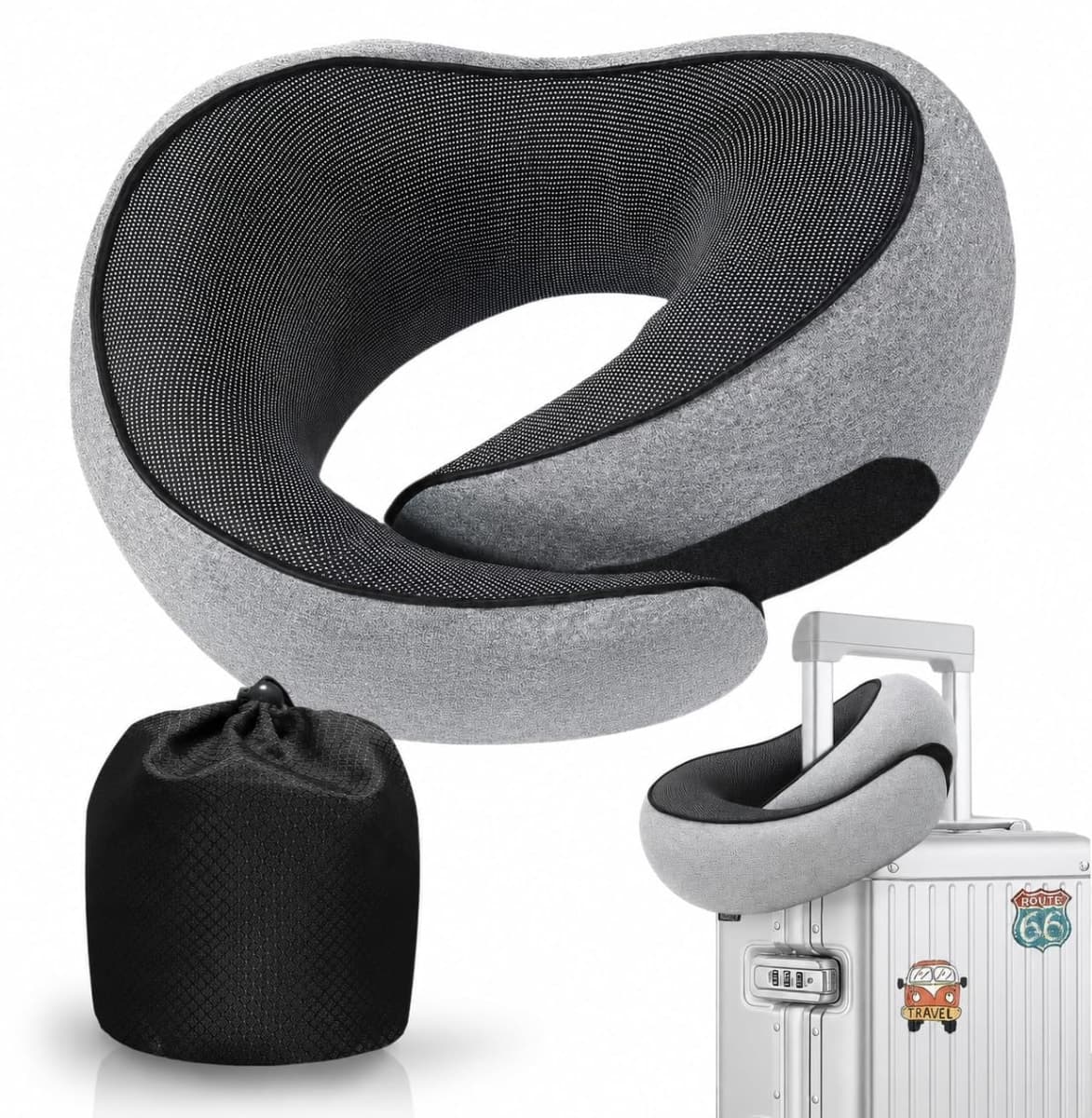 WEERSHUN Travel Pillows for Airplanes,2024 New Travel Pillow,Travel Neck Pillow Airplane Memory Foam Travel Pillow Neck Pillow for Traveling Suitable for Airplanes,Offices and Cars
