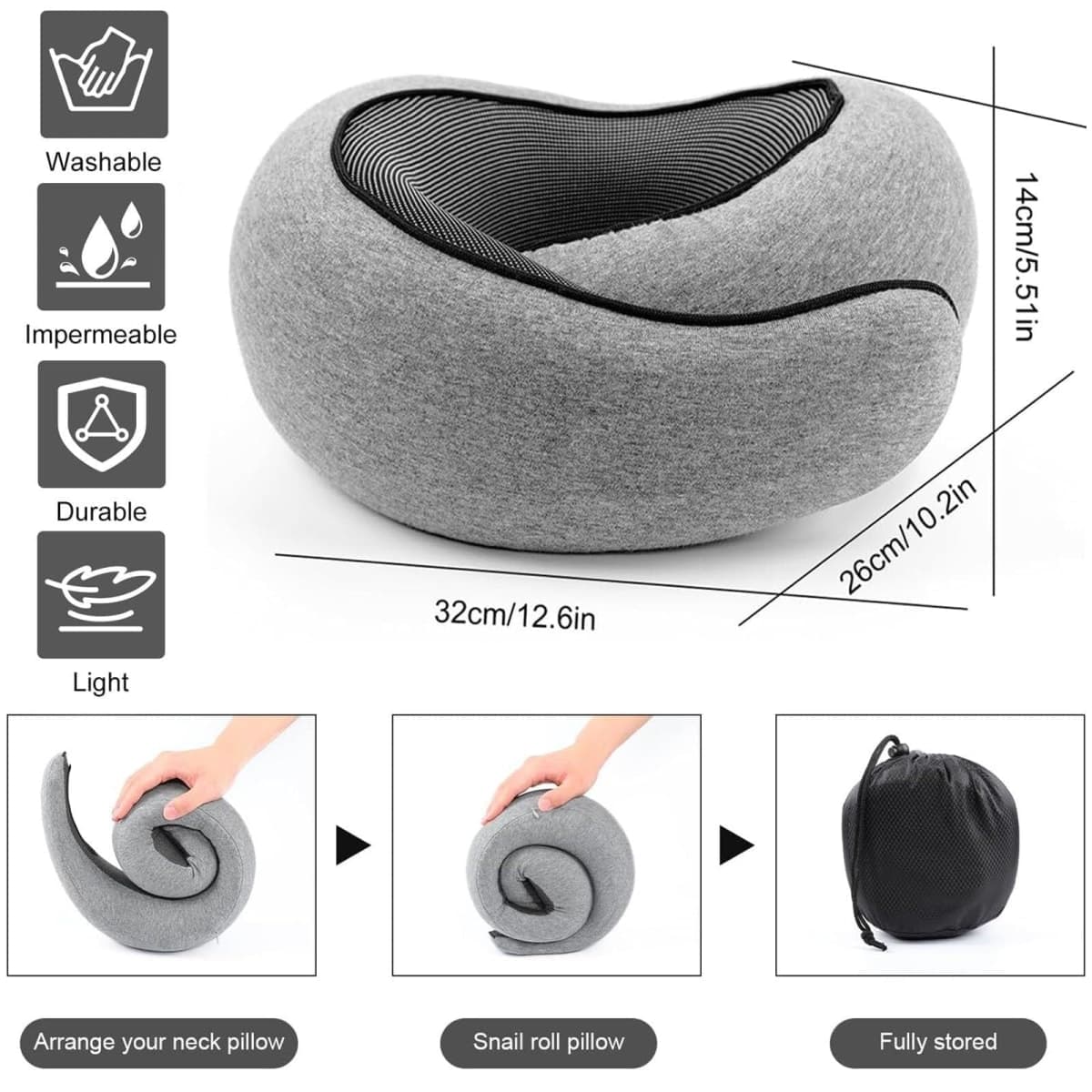 WEERSHUN Travel Pillows for Airplanes,2024 New Travel Pillow,Travel Neck Pillow Airplane Memory Foam Travel Pillow Neck Pillow for Traveling Suitable for Airplanes,Offices and Cars thumbnail 3
