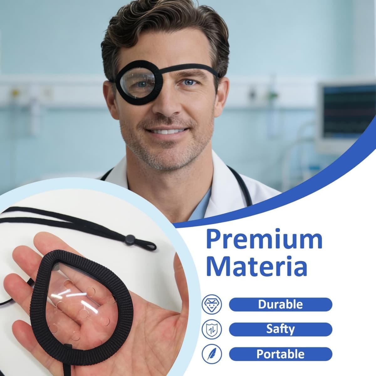 AMZVIO 2 Pack Eye Shield 9-Hole Clear Eye Patch with Adjustable Strap for Sleeping After Cataract Surgery,Transparent Ventilated Plastic Eyes Protections for Surgery,with Black Edge Protective thumbnail 4