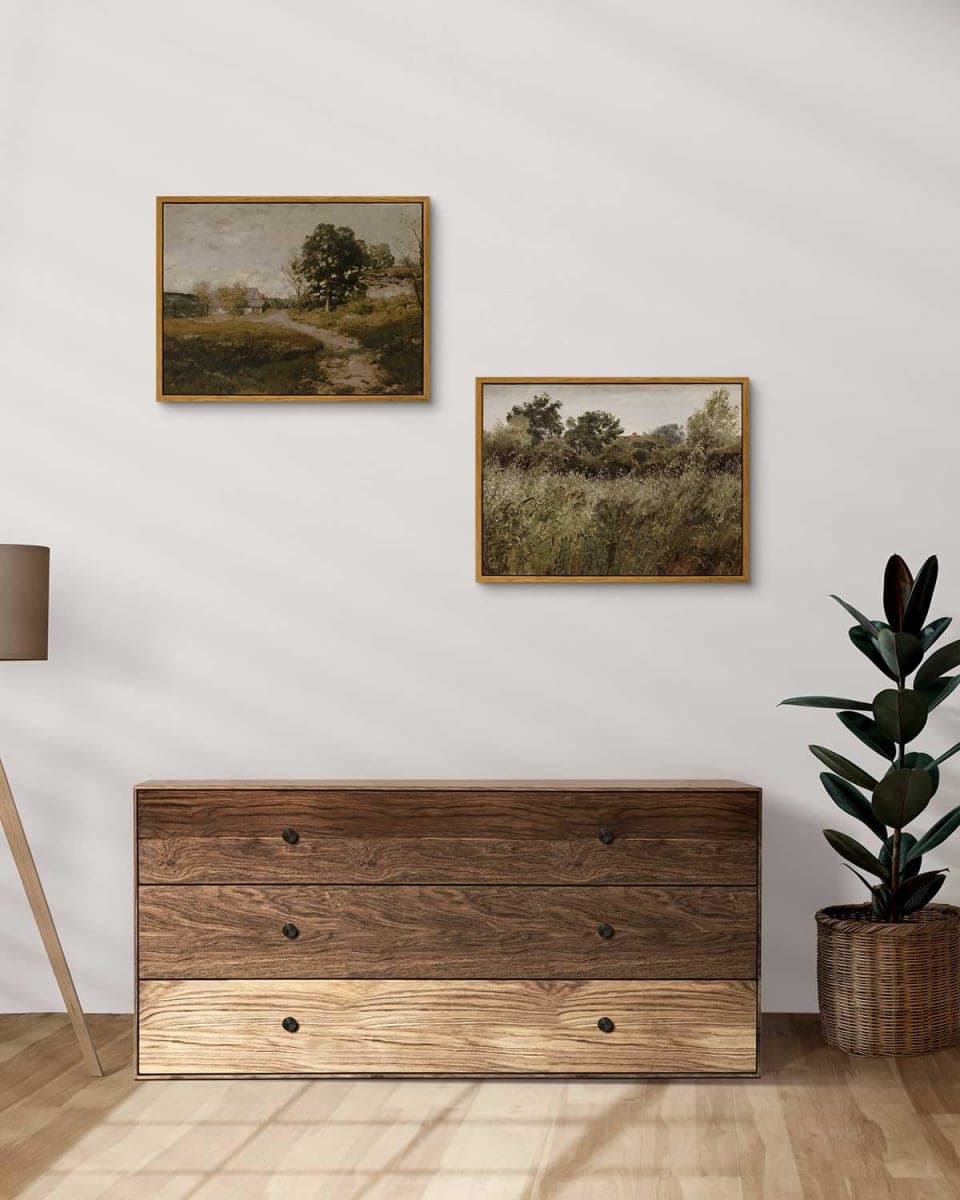 InSimSea Framed Canvas Wall Art Room Decor, Vintage Wall Art Wilderness Landscape Painting Prints, Vintage Wall Decor for Bedroom Living Room, Office, Bathroom Decor Wall Art (12x16" Framed) thumbnail 3