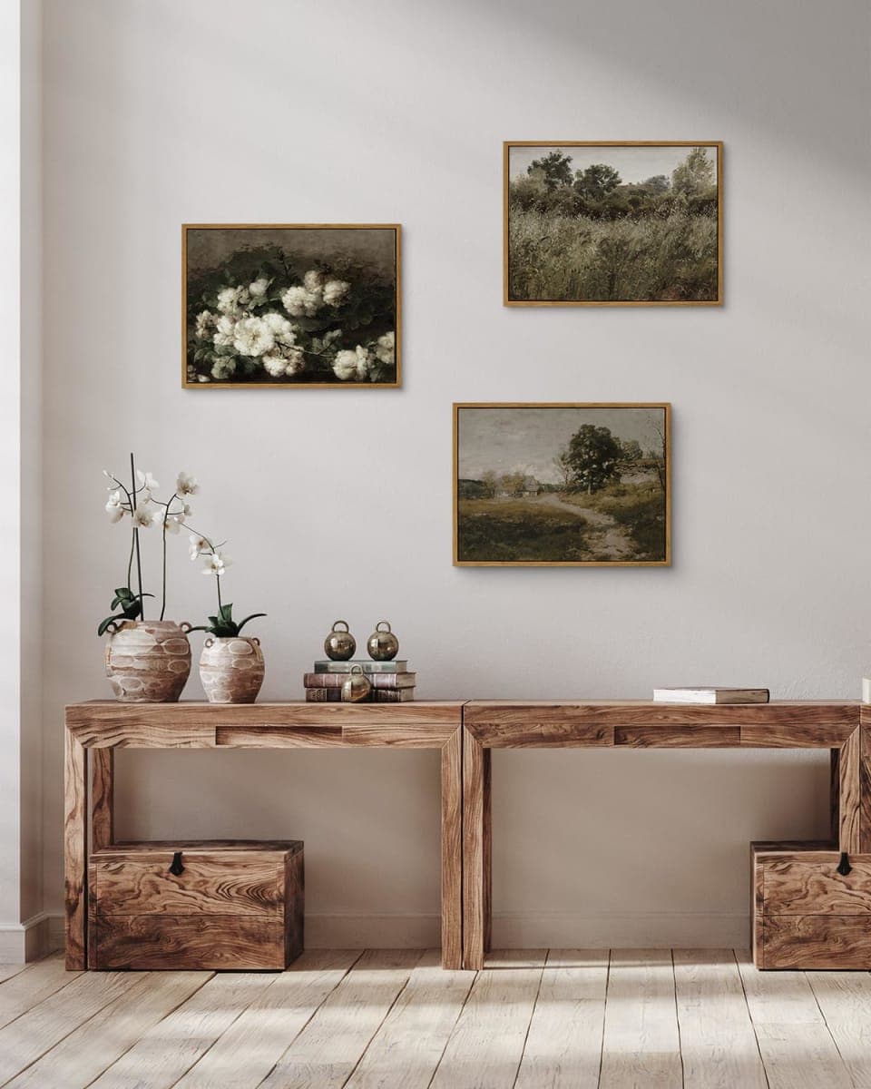 InSimSea Framed Canvas Wall Art Room Decor, Vintage Wall Art Wilderness Landscape Painting Prints, Vintage Wall Decor for Bedroom Living Room, Office, Bathroom Decor Wall Art (12x16" Framed) thumbnail 4