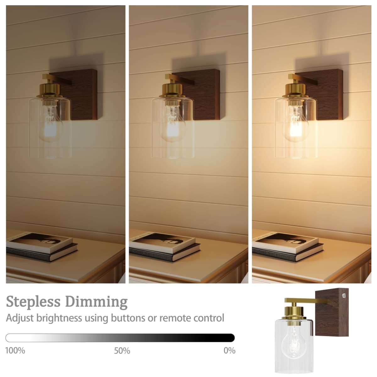 Rayogale Wireless Battery Operated Wall Sconce Set of 2 with Remote Control thumbnail 2