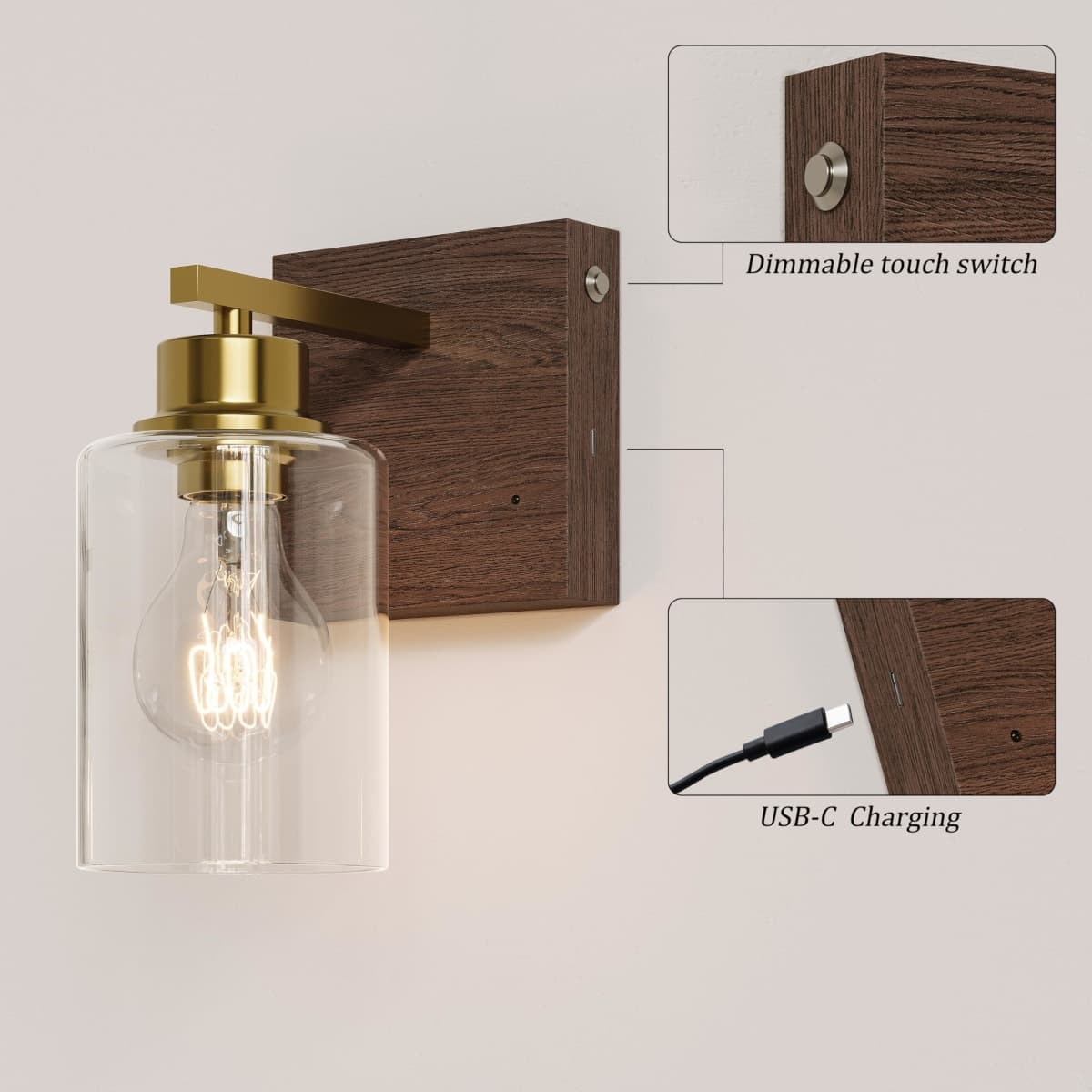 Rayogale Wireless Battery Operated Wall Sconce Set of 2 with Remote Control thumbnail 3