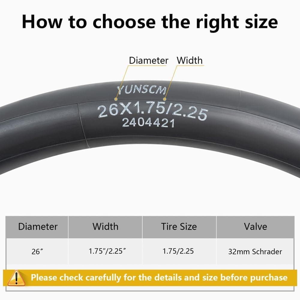 2-PCS 26" Heavy Duty Bike Tubes 26x1.75/1.95/2.0/2.1/2.125/2.20/2.25 SV32MM 26 Heavy Duty Bicycle Tubes Compatible with 26x1.75 26x1.95 26x2.10 26x2.0 26x2.125 26x2.2 26x2.25 Tire Tubes Schrader Valve thumbnail 2