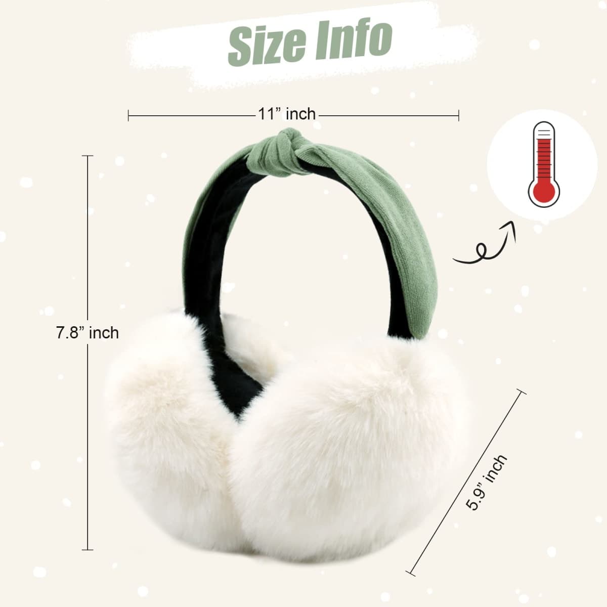 FSTEOE Women Winter Ear Muffs Foldable Girl Ear Warmer Fashion Furry Earmuff Soft Ear Cover Cold Weather (A-Beige) thumbnail 5