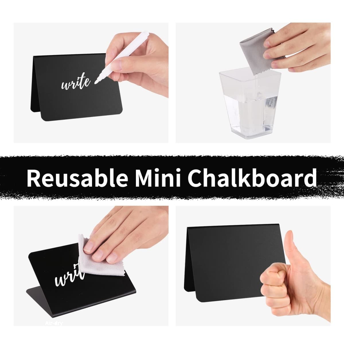 12 Pack 4"x3"Mini Chalkboard Signs for Chalk Sign for Food - Party - Buffet - Table Sign Chalkboard - Wedding - Bakery - Small thumbnail 3
