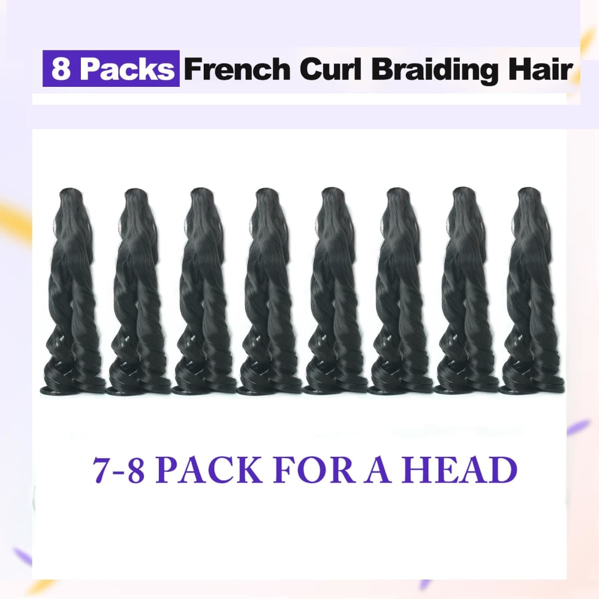 French Curl Braiding Hair 12 Inch Natural Black 8Packs Bouncy Braiding Hair thumbnail 4