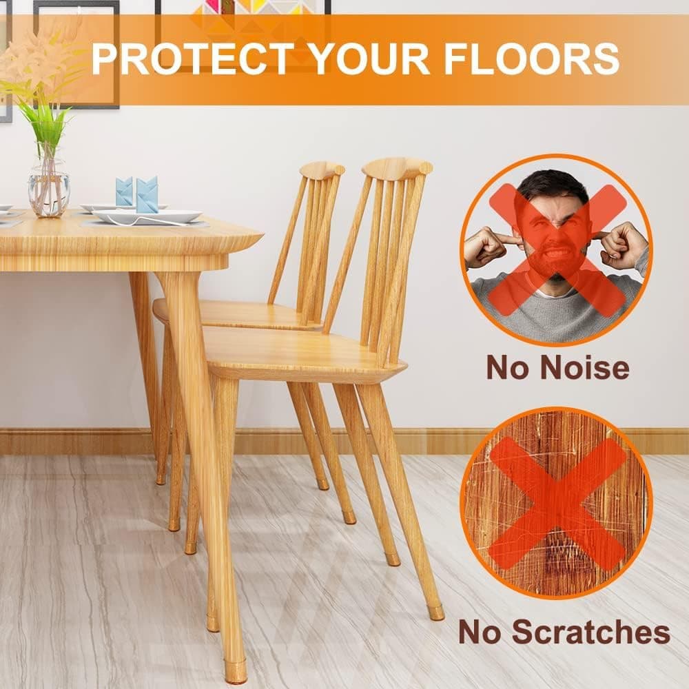 Chair Leg Floor Protectors for Hardwood Floors (Clear-24pcs, Universal L(Fit:1.3"-2")) thumbnail 4