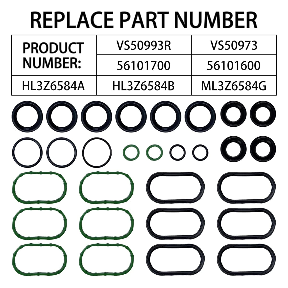 FTMUKF VS50993R Valve Cover Gasket Set for 2018-2024 Ford Expedition, 2017-2020 Ford F-150, 2018-2023 Lincoln Navigator Fit Engine 3.5L V6 Turbocharged, Replace VS50973, 56101600, 56101700, HL3Z6584A thumbnail 2