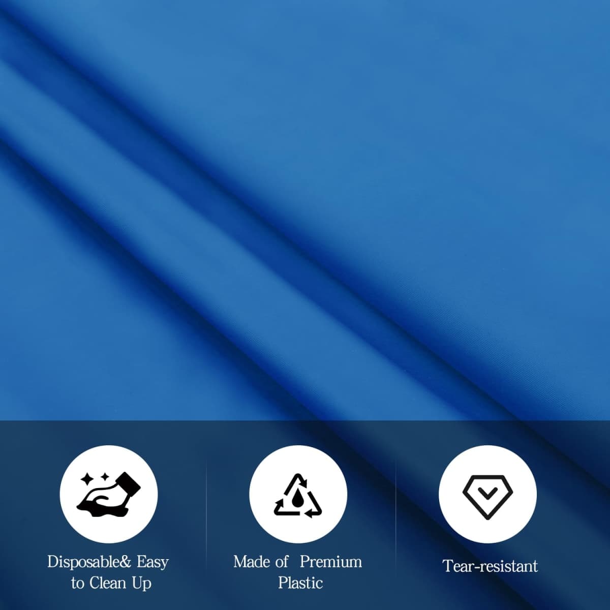 tujol Royal Blue 6 Pack Plastic Table Cloth 54" x 108", Disposable Tablecloths Rectangle Table Cover, Plastic Tablecloths for Parties thumbnail 4
