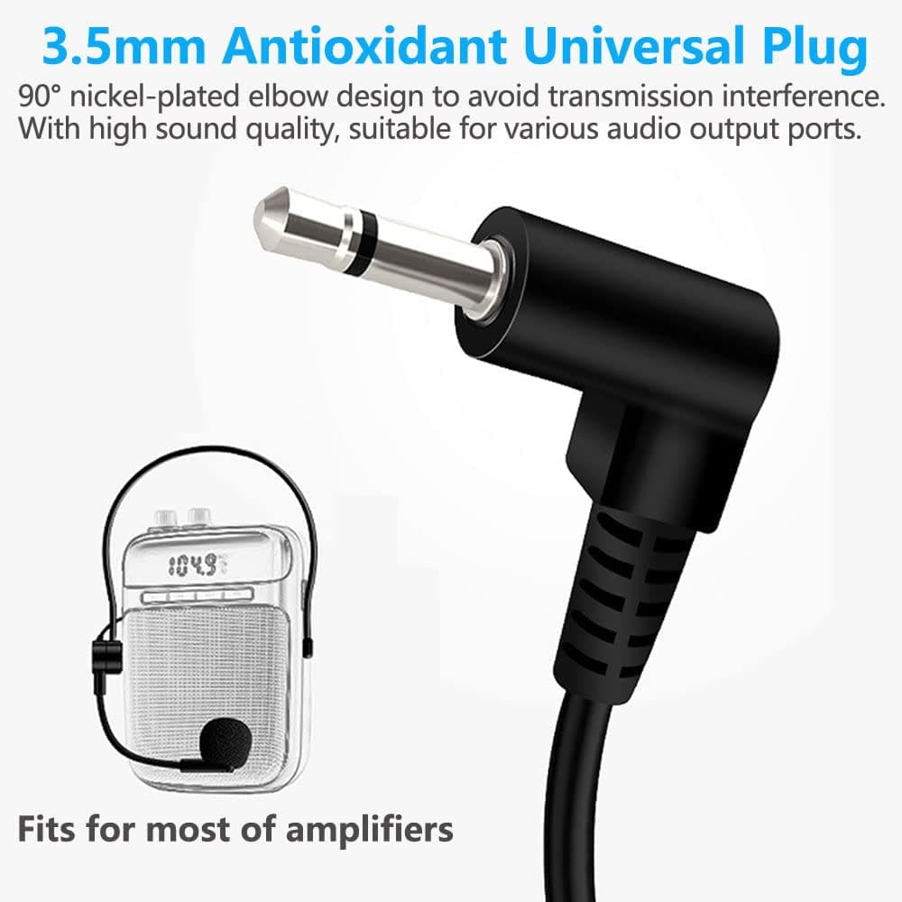 VOVIGGOL 2Pcs Microphone Headset Mic, Flexible Wired Boom for Voice Amplifier, 3.5mm Connector Jack Headset Microphone for Singing, Speaking, Teachers, Coaches, Presentations, Seniors and More thumbnail 3