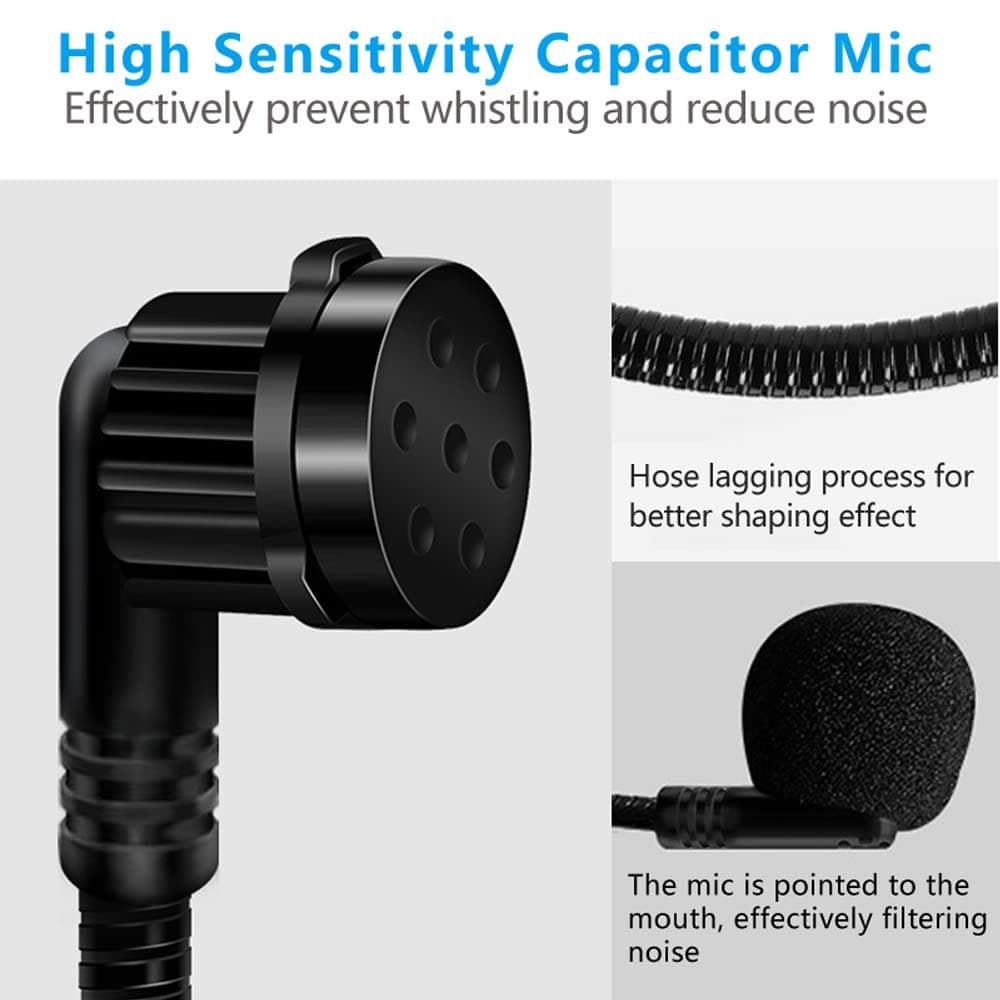 VOVIGGOL 2Pcs Microphone Headset Mic, Flexible Wired Boom for Voice Amplifier, 3.5mm Connector Jack Headset Microphone for Singing, Speaking, Teachers, Coaches, Presentations, Seniors and More thumbnail 4