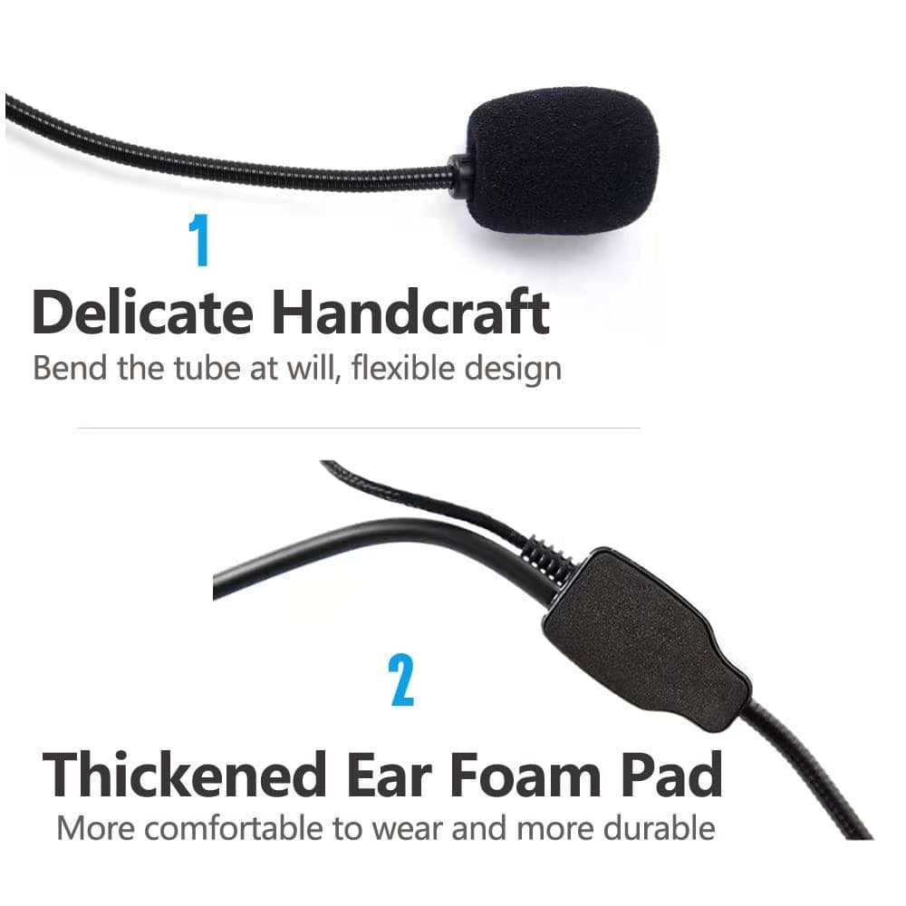 VOVIGGOL 2Pcs Microphone Headset Mic, Flexible Wired Boom for Voice Amplifier, 3.5mm Connector Jack Headset Microphone for Singing, Speaking, Teachers, Coaches, Presentations, Seniors and More thumbnail 5