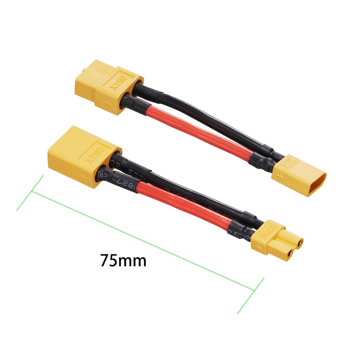 Laisomeke XT60 Male to XT30 Famale Adapter with 14AWG Cable and Male XT30 to Female XT60 Connector Adapter with 50MM 14AWG Cable for Lithium Battery Micro FPV Drone xt30 xt60 FPV (4 Pack) thumbnail 2