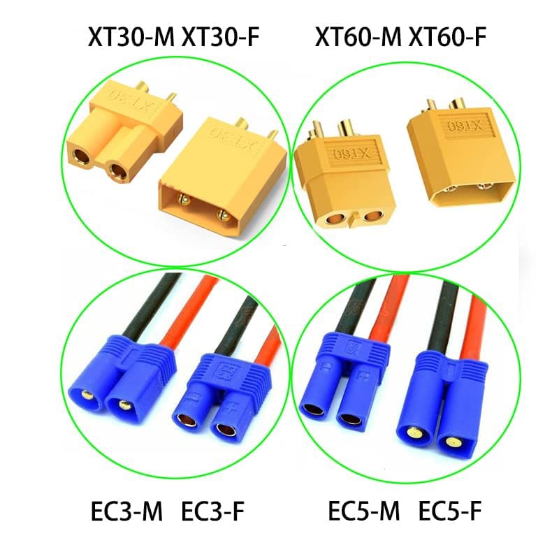 Laisomeke XT60 Male to XT30 Famale Adapter with 14AWG Cable and Male XT30 to Female XT60 Connector Adapter with 50MM 14AWG Cable for Lithium Battery Micro FPV Drone xt30 xt60 FPV (4 Pack) thumbnail 4
