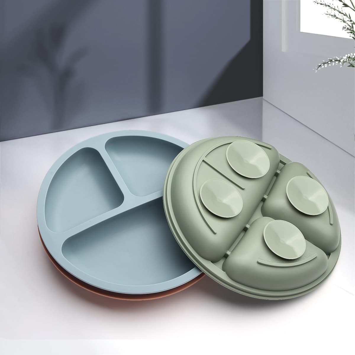 Eascrozn Toddler Plates 3 Pack, Divided Suction Plates for Baby thumbnail 4