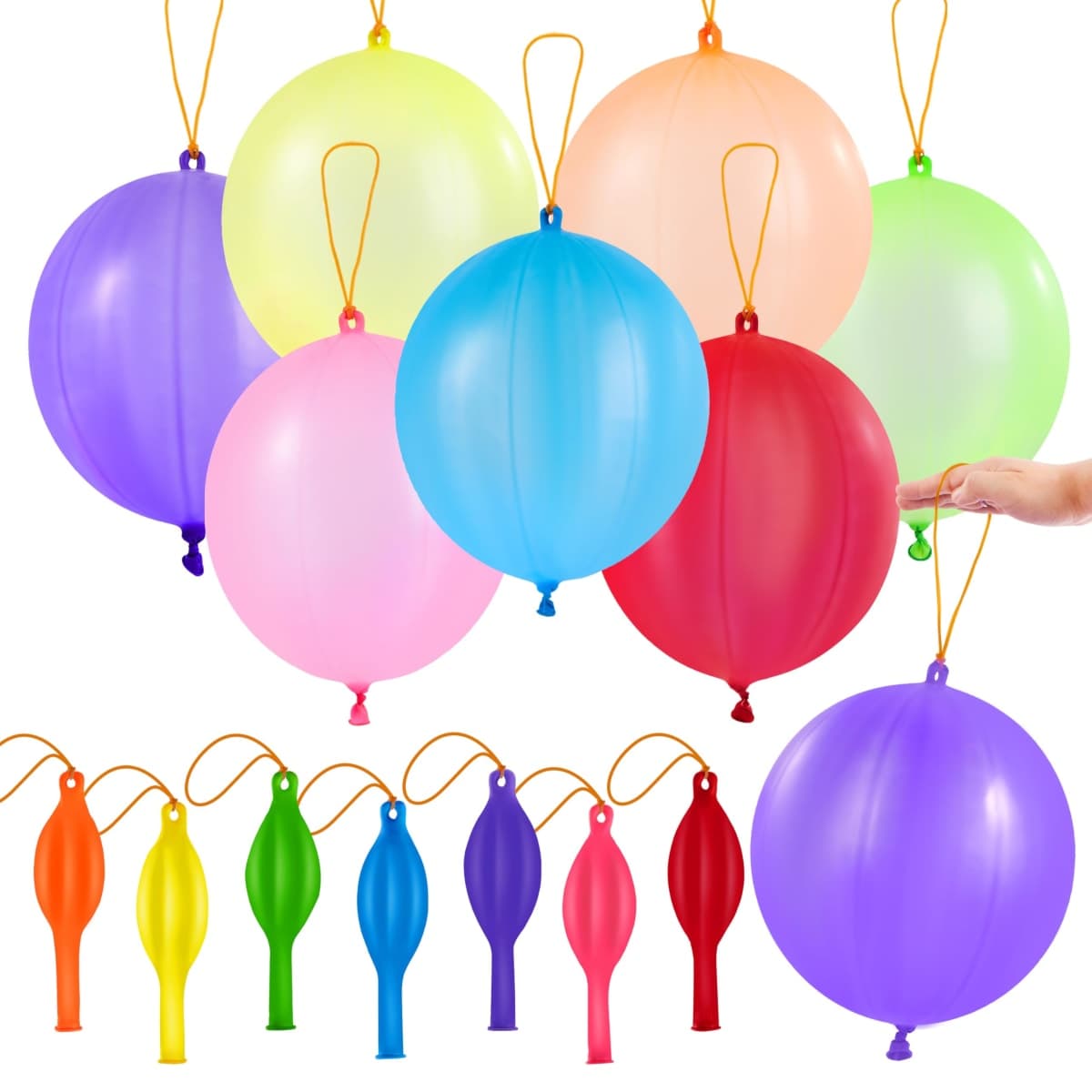 JOYIN 12 Pcs Punch Balloons, Heavy Duty Party Favors for Kids, Punching Balloons with Rubber Band Handle for Birthday, Goodie Bags Stuffers, Party Supplies,School Classroom Prizes — image 1