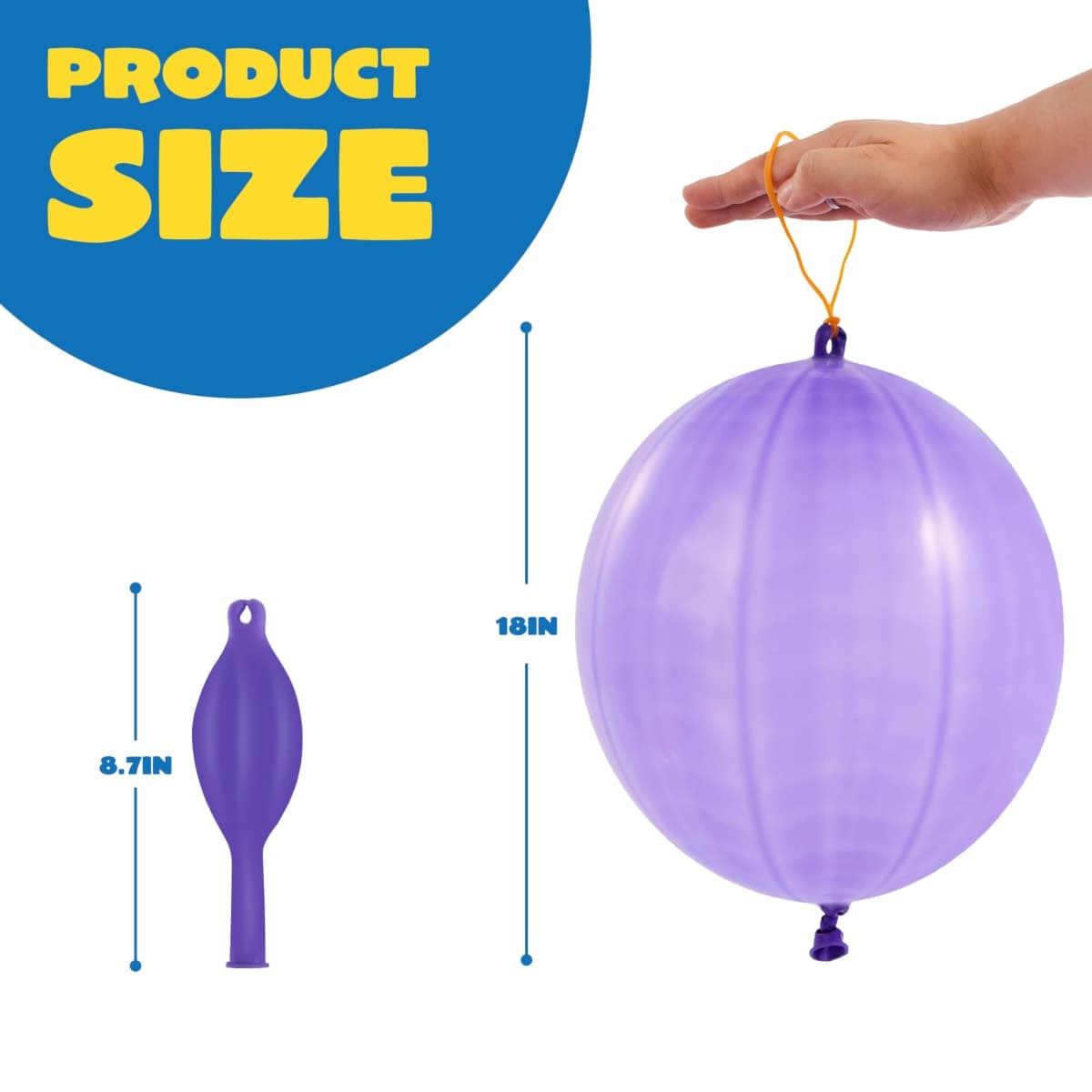 JOYIN 12 Pcs Punch Balloons, Heavy Duty Party Favors for Kids, Punching Balloons with Rubber Band Handle for Birthday, Goodie Bags Stuffers, Party Supplies,School Classroom Prizes thumbnail 3