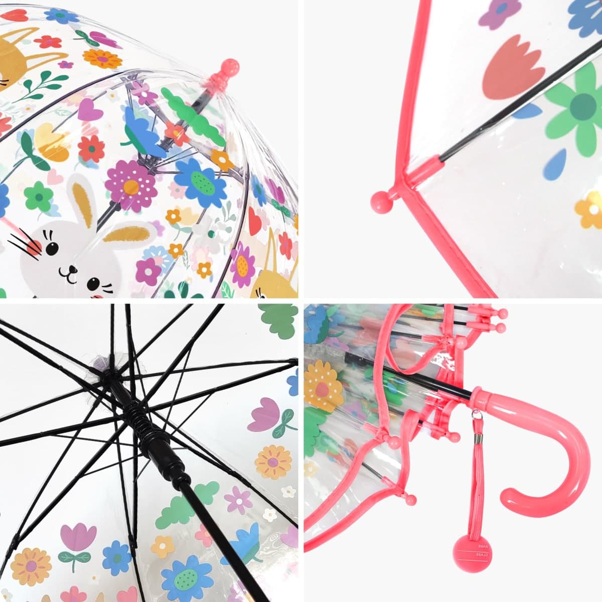 CYBYQ-Family Kids Clear Bubble Umbrella for Rain Safety Transparent Dome Bubble Umbrella for Toddler Boys Girls (Car-Yellow) thumbnail 4