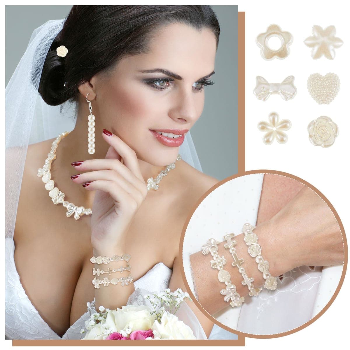 Juexica 500 Pcs ABS Imitation Pearl Beads Star Heart Bowknot Circle Flower Beads White Aesthetic Beads for Jewelry Making Bracelets Necklaces Earrings Key Chains Accessories DIY Crafts (Elegant Style) thumbnail 4
