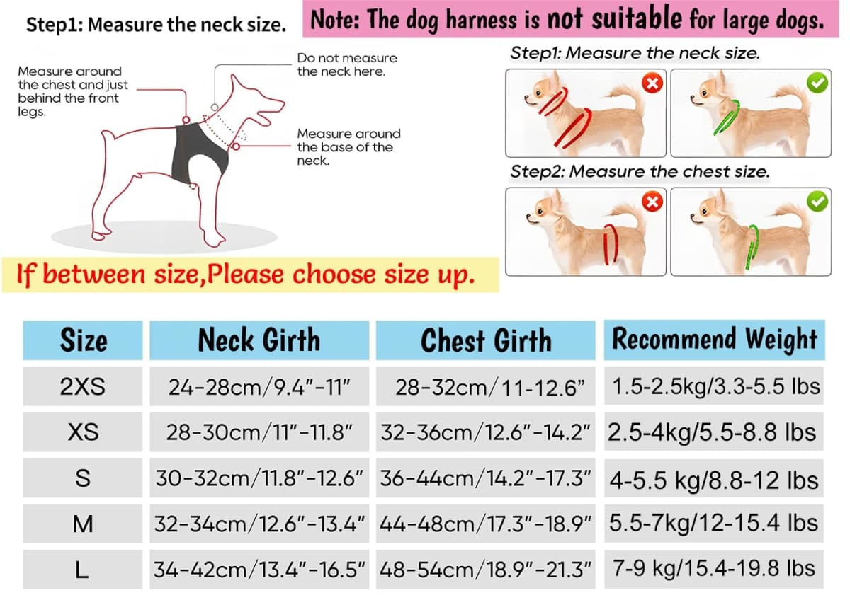 Mihqy Step in Dog Harness and Leash Set, Reflective Adjustable No Pull Dog Harness for Small Medium Dogs Puppy and Cats, Soft Padded Mesh Vest Harnesses for Girl and Boy Pets(Bee,M) thumbnail 5