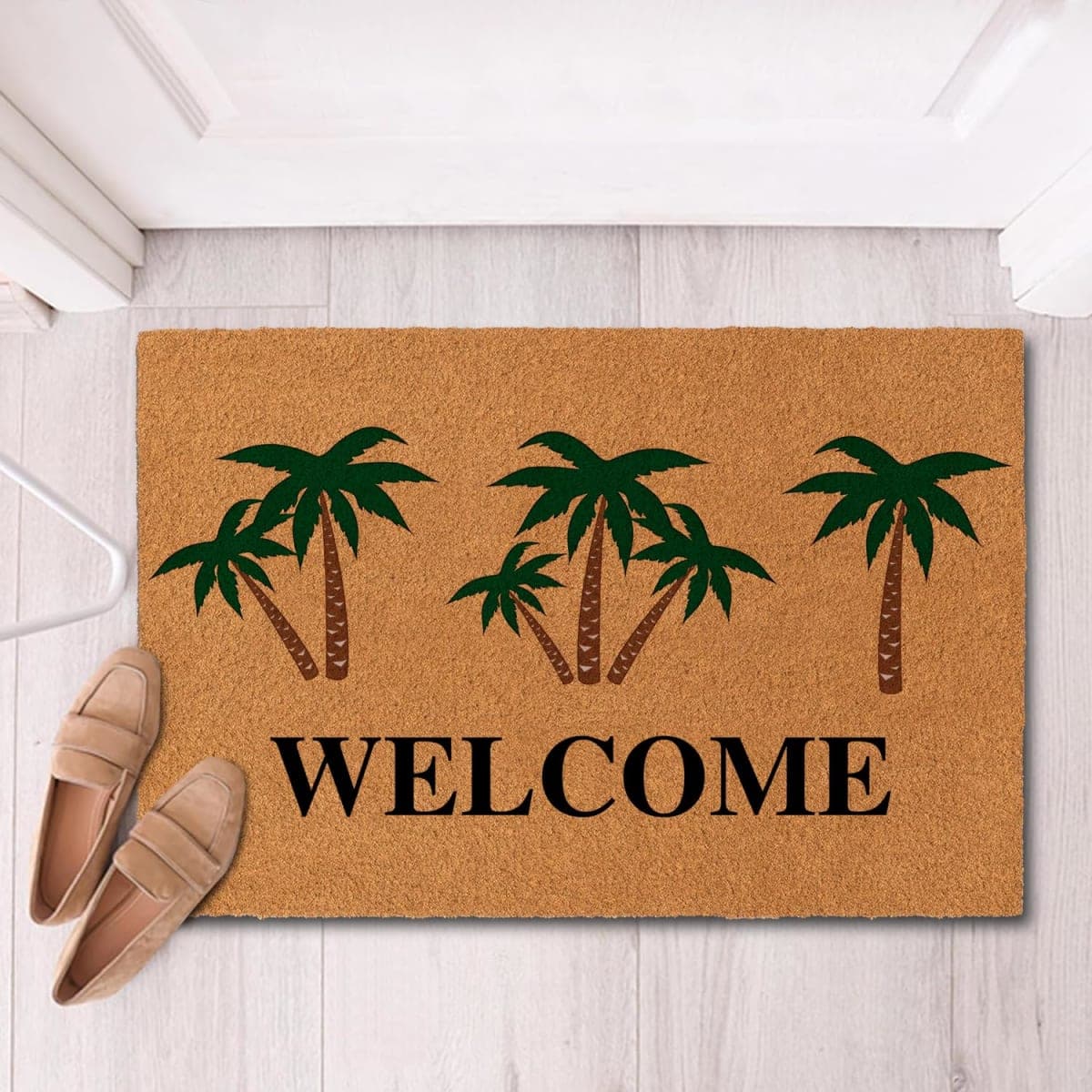 Nialnant Coir Door Mat with Heavy Duty Backing, Lavender Welcome Doormat Outside Entrance, Welcome Mats for Front Door, Pet-Friendly Outdoor Doormats 16" x 24" thumbnail 3