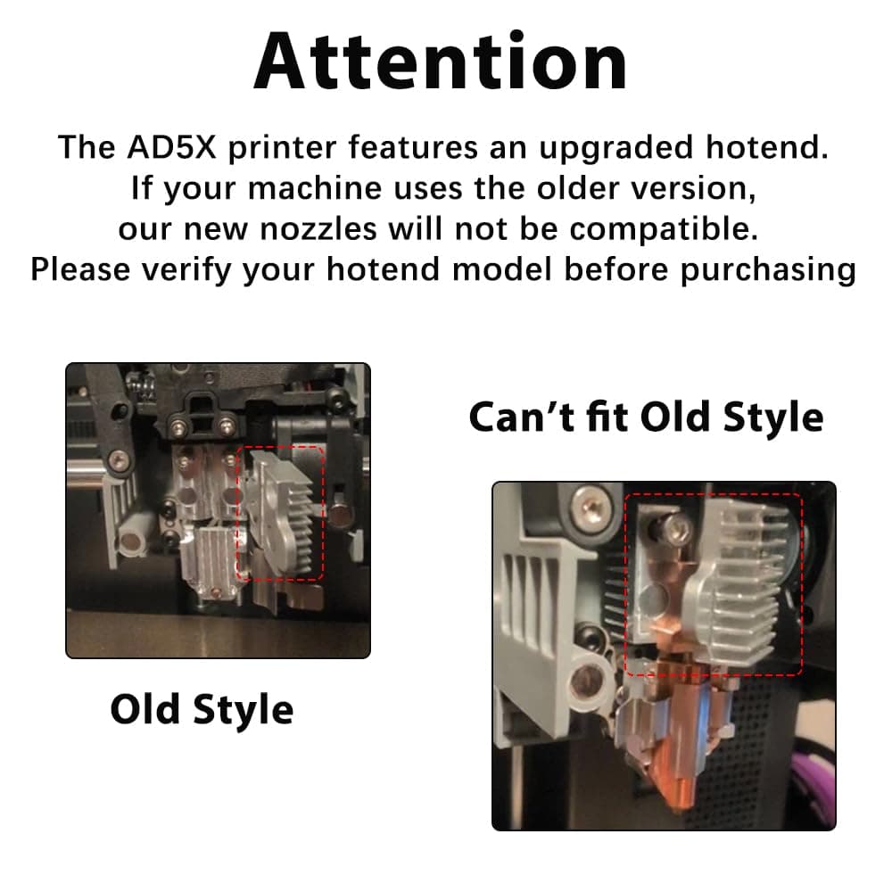 Upgraded 0.4MM Hotend Kit for Flashforge AD5X Quick Detachable Nozzle Extruder High Flow Fast Printing Nozzle with 2 Silicone Caps and 2 Nozzle Brushes 3D Printer Accessories thumbnail 4