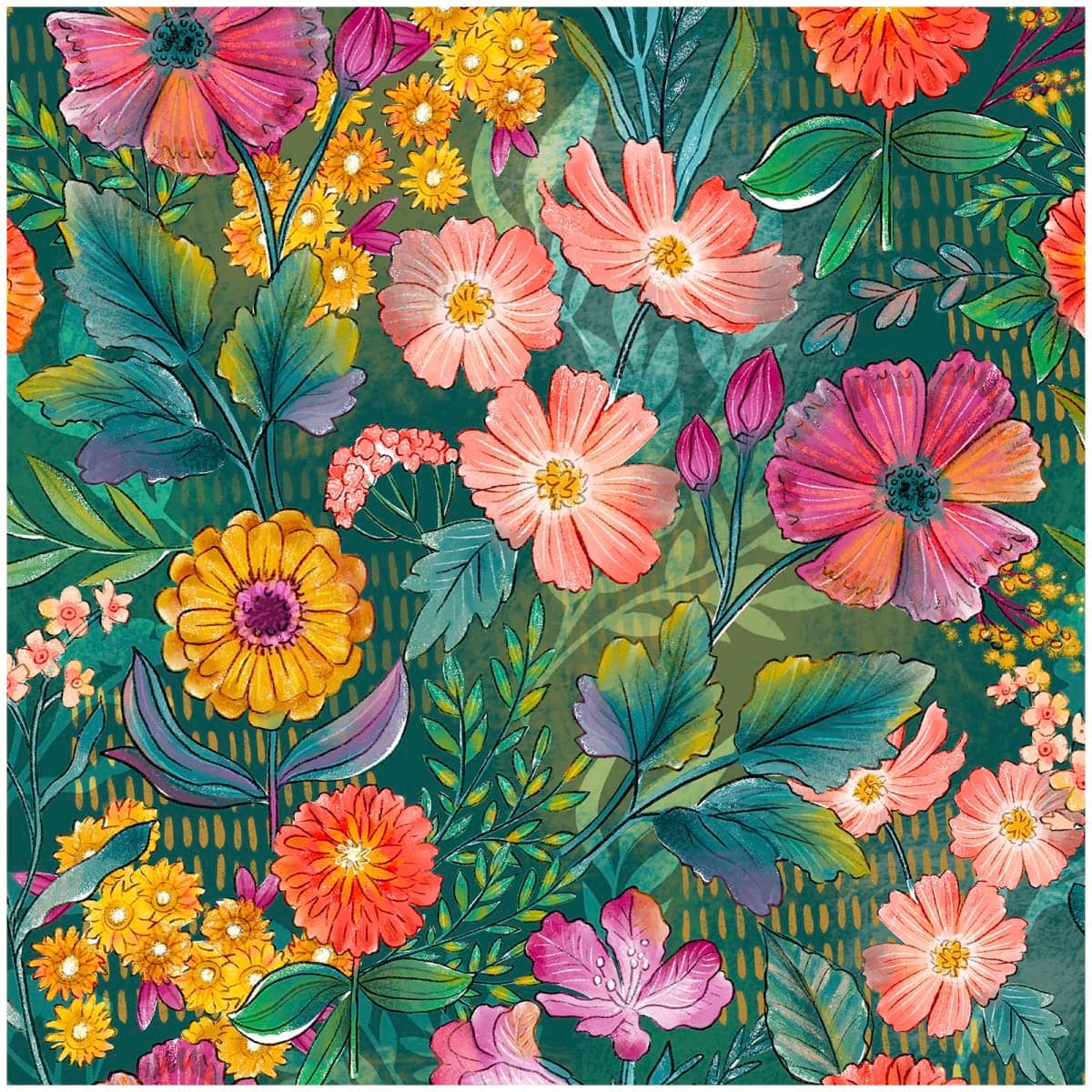 HAOKHOME Peel and Stick Wallpaper Floral Rental Friendly Wall Paper Green/Purple/Pink for Bathroom Kitchen Contact Paper 44cm x 3m — image 1