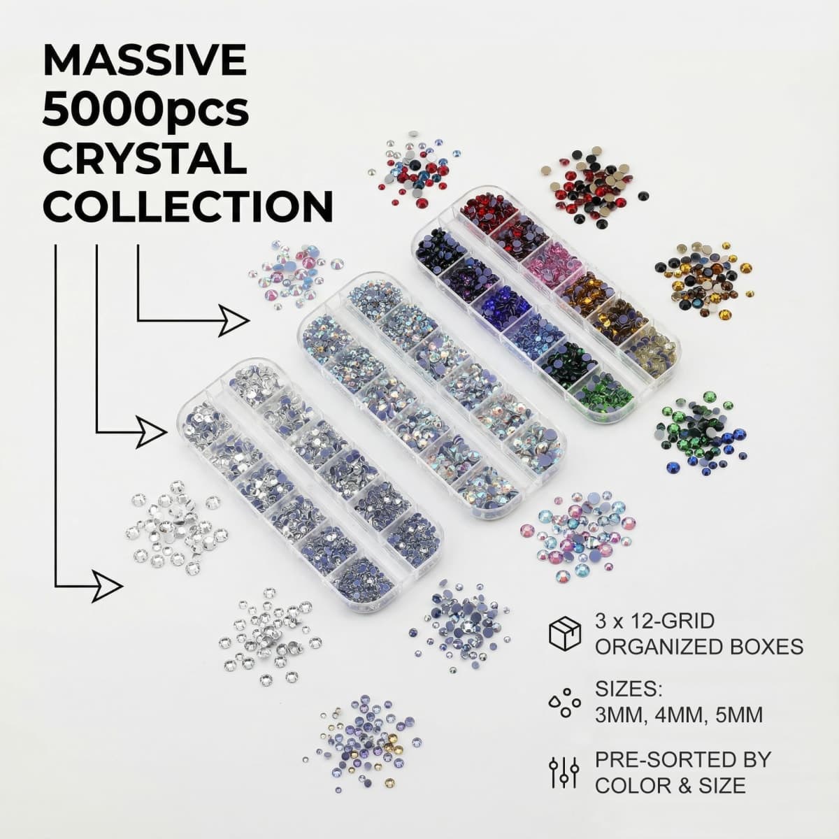 Worthofbest Hotfix Rhinestone Setter, Hot Fix Applicator Tool Bedazzler Kit with rhinestones, Kit, Hot Fixed Wand for Clothes Clothing Fabric Crafts, 5000 Pcs, AB Crystal, Clear, 3 Gems Sizes, Tips thumbnail 5