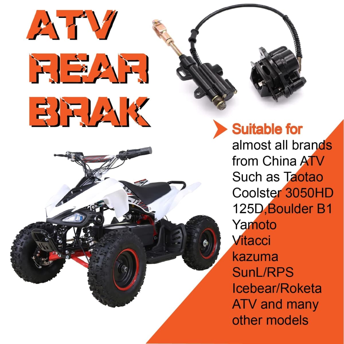 Rear Brake Master Cylinder Caliper For 50-125cc Chinese TaoTao Peace Motorsports Quad Coolster 3050HD ATV Four Wheeler thumbnail 5