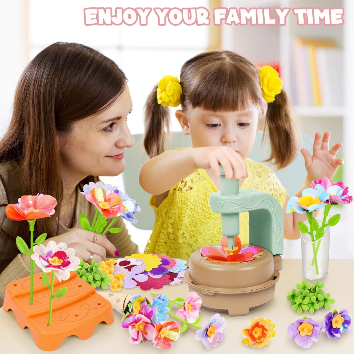 DIY Fabric Flower Bouquet Craft Kit, Educational Toy Gift Girls Toddlers 4+ thumbnail 5