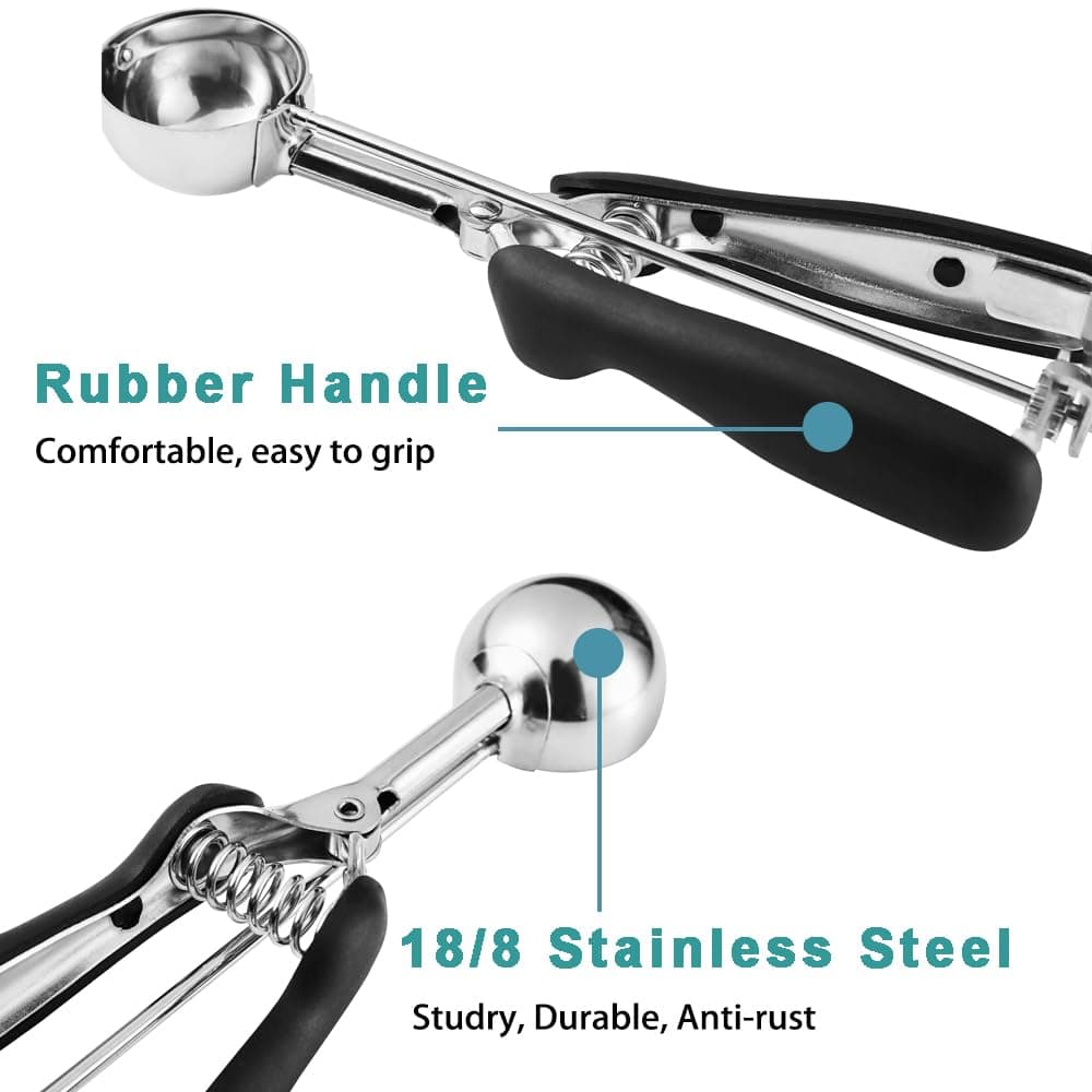 HOMURE H Mini Cookie Scoop, 1 Tsp, Stainless Steel, Black, 1 Count thumbnail 4