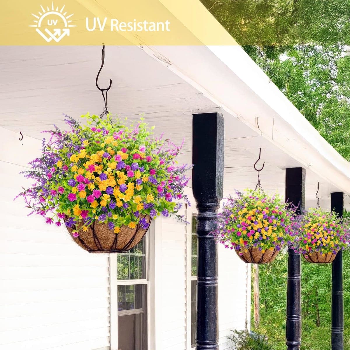 12 Boudles Outdoor Artificial Flowers, UV Resistant for Planters Baskets thumbnail 2