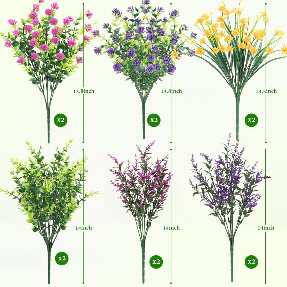 12 Boudles Outdoor Artificial Flowers, UV Resistant for Planters Baskets thumbnail 4