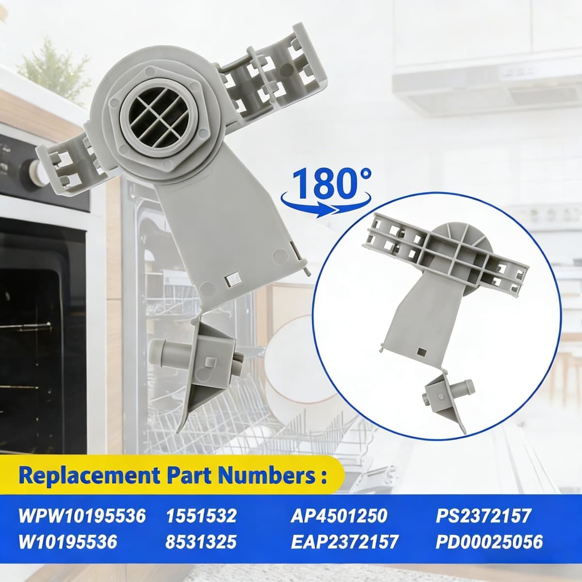 W10195536, WPW10195536 Dishwasher Water Inlet Port Fit for whirlpool, kenmore, maytag, amana, jenn-air etc, Water Inlet 8531325 Replaces 1551532, PS2372157, AP4501250, EAP2372157 thumbnail 4
