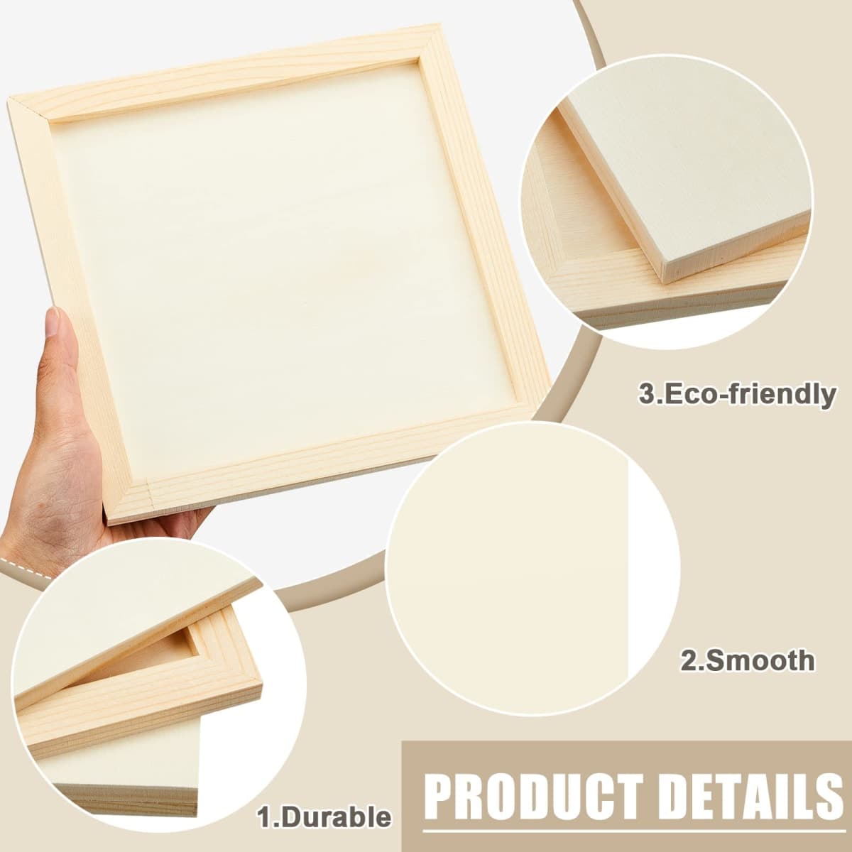 Kathfly 12 Pcs 8 x 8'' Wood Panel Boards, Unfinished Wood Canvas Panels for Painting Crafts DIY Drawing Pouring Art Projects thumbnail 3