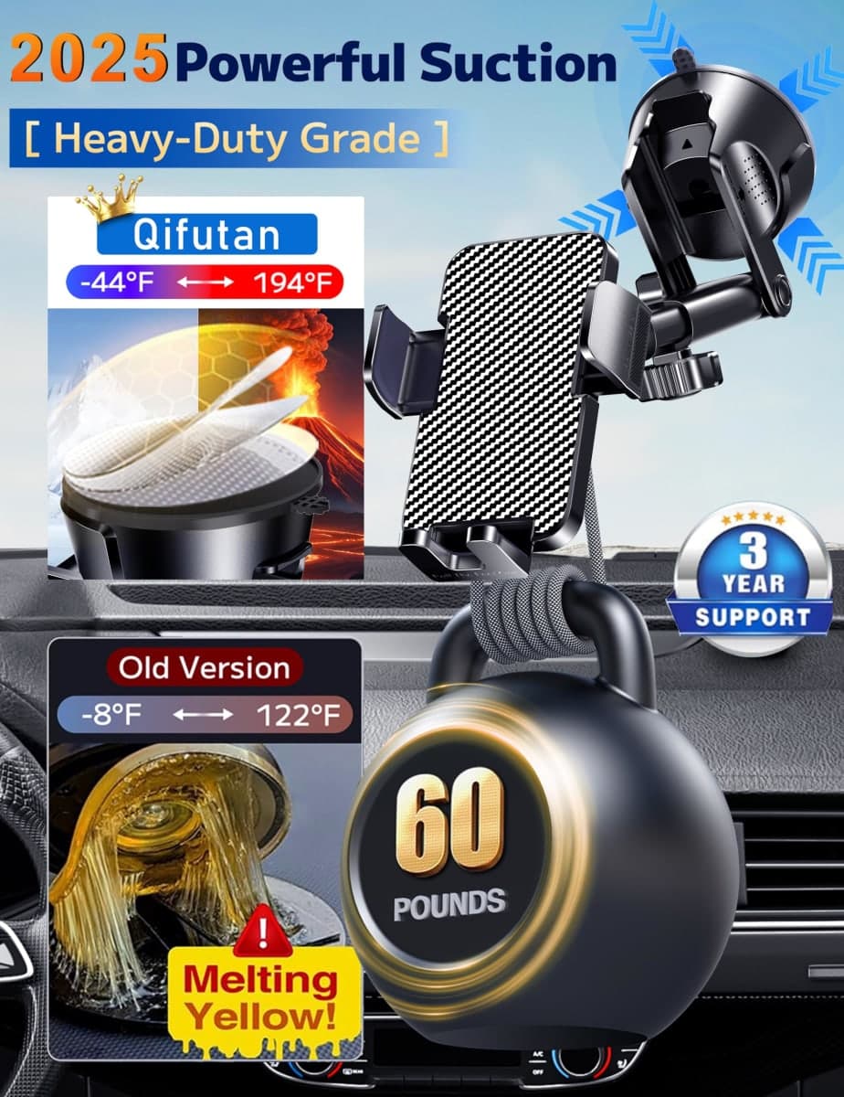 Qifutan Dash Mounted Holders Phone Holders for Car Dash, Air Vent, Multi-Mount, Jeep Compatible, Multi-Device Mount thumbnail 3