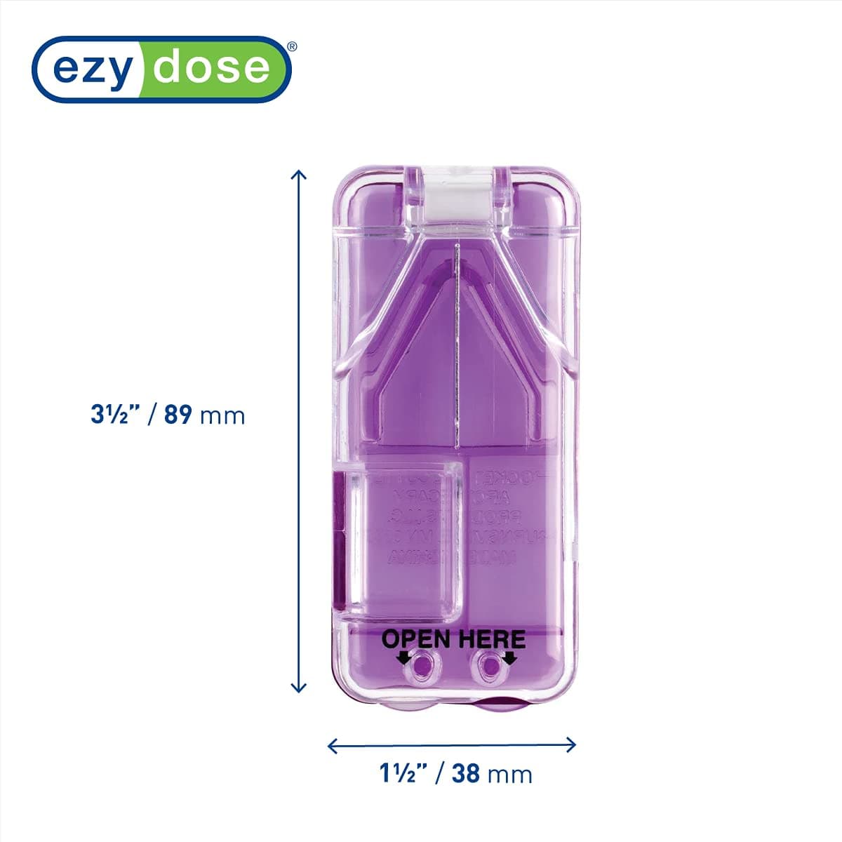 Ezy Dose Pill Cutter & Splitter, Built-in Pill Dispenser, Purple thumbnail 2