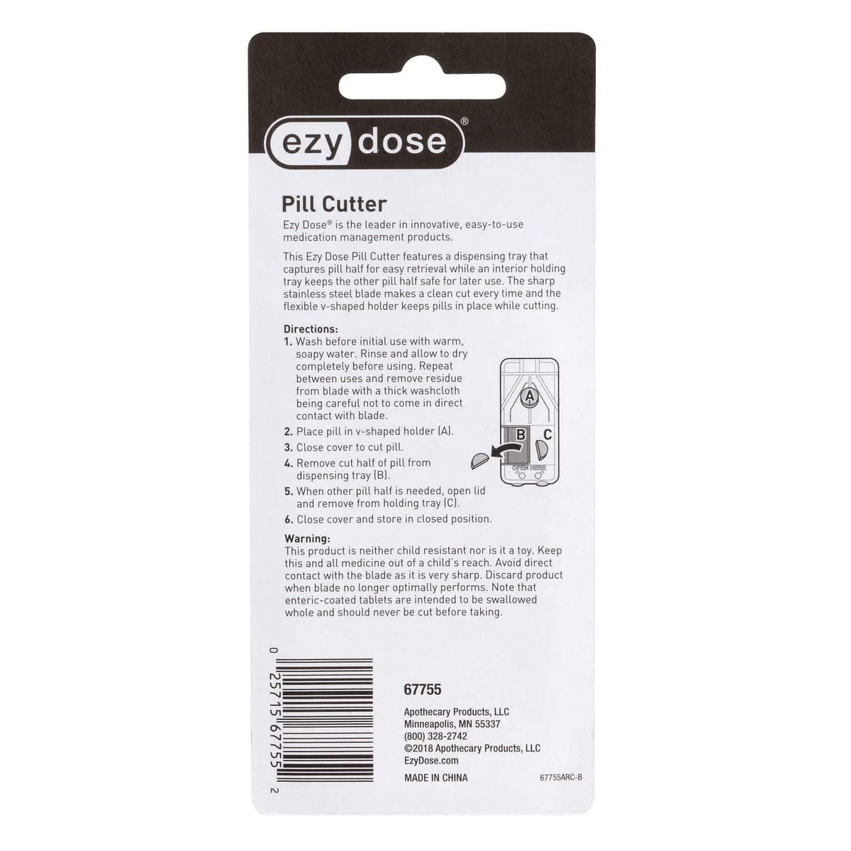 Ezy Dose Pill Cutter & Splitter, Built-in Pill Dispenser, Purple thumbnail 5