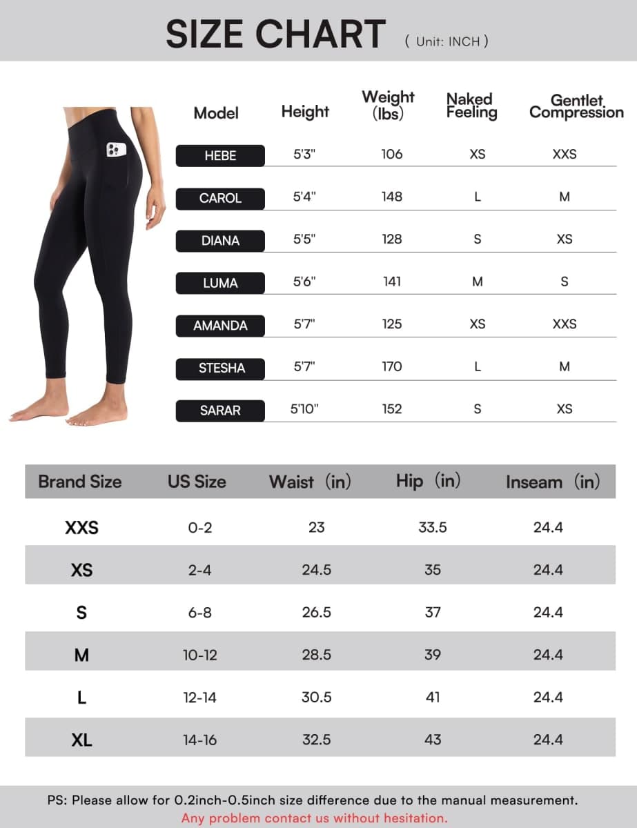 ENERBLOOM Workout Leggings with Pockets for Women High Waist 25"/28" thumbnail 3