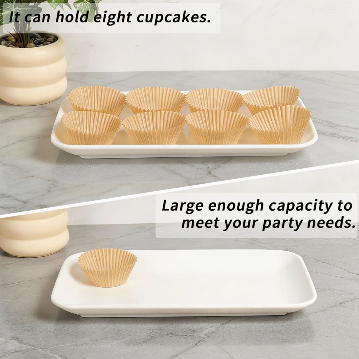 HAPPY KIT 3-Tier Porcelain Serving Tray 12in, Freely Combinable Gold Rack thumbnail 2